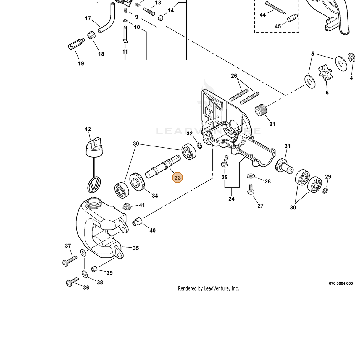 ECHO part C534000400 — IPL diagram snippet (6x zoom, amber highlight)