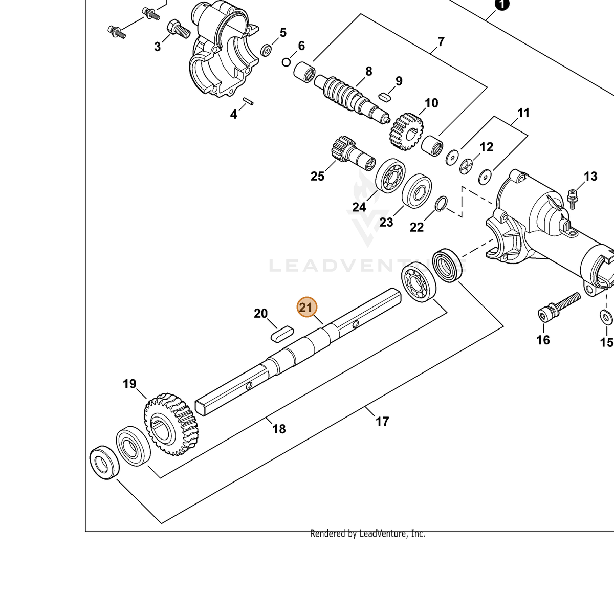 ECHO part C534000490 — IPL diagram snippet (6x zoom, amber highlight)