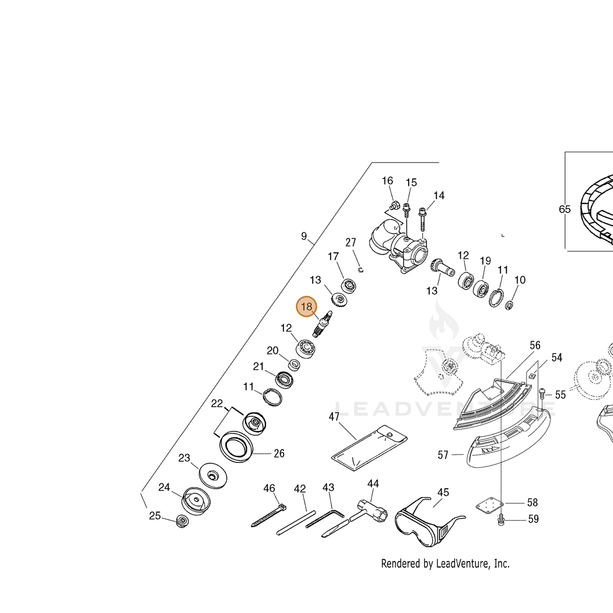 ECHO part C534000521 — IPL diagram snippet (6x zoom, amber highlight)