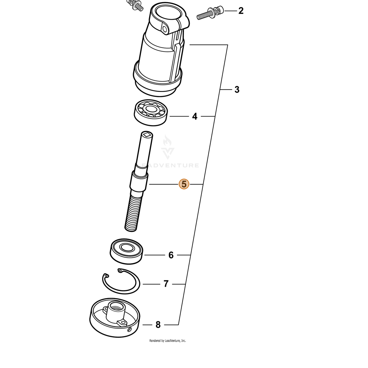 ECHO part C534000950 — IPL diagram snippet (6x zoom, amber highlight)