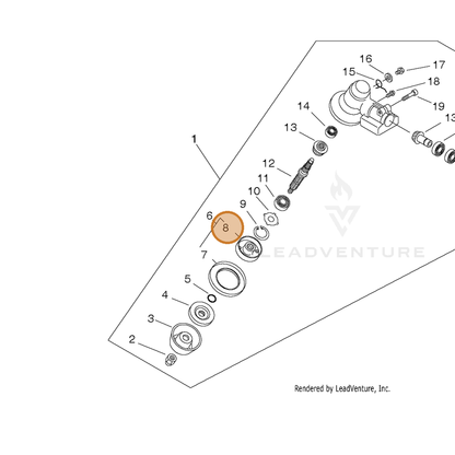 ECHO part C535000011 — IPL diagram snippet (6x zoom, amber highlight)