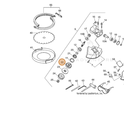 ECHO part C535000050 — IPL diagram snippet (6x zoom, amber highlight)
