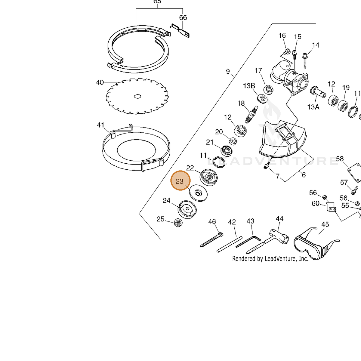 ECHO part C535000060 — IPL diagram snippet (6x zoom, amber highlight)