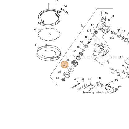 ECHO part C535000060 — IPL diagram snippet (6x zoom, amber highlight)