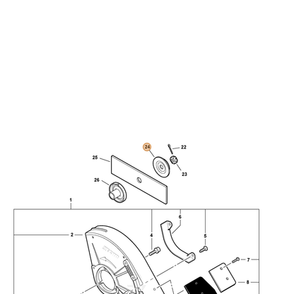 ECHO part C535000150 — IPL diagram snippet (6x zoom, amber highlight)