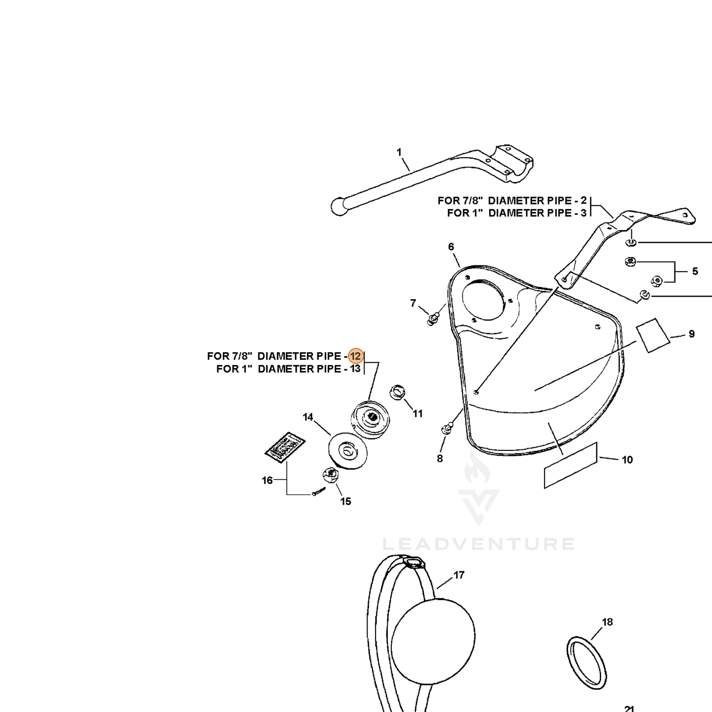 ECHO part C535000160 — IPL diagram snippet (6x zoom, amber highlight)