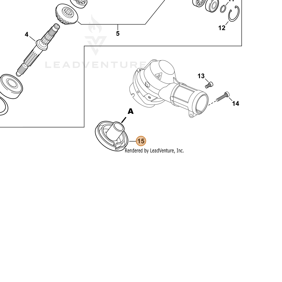ECHO part C535000320 — IPL diagram snippet (6x zoom, amber highlight)