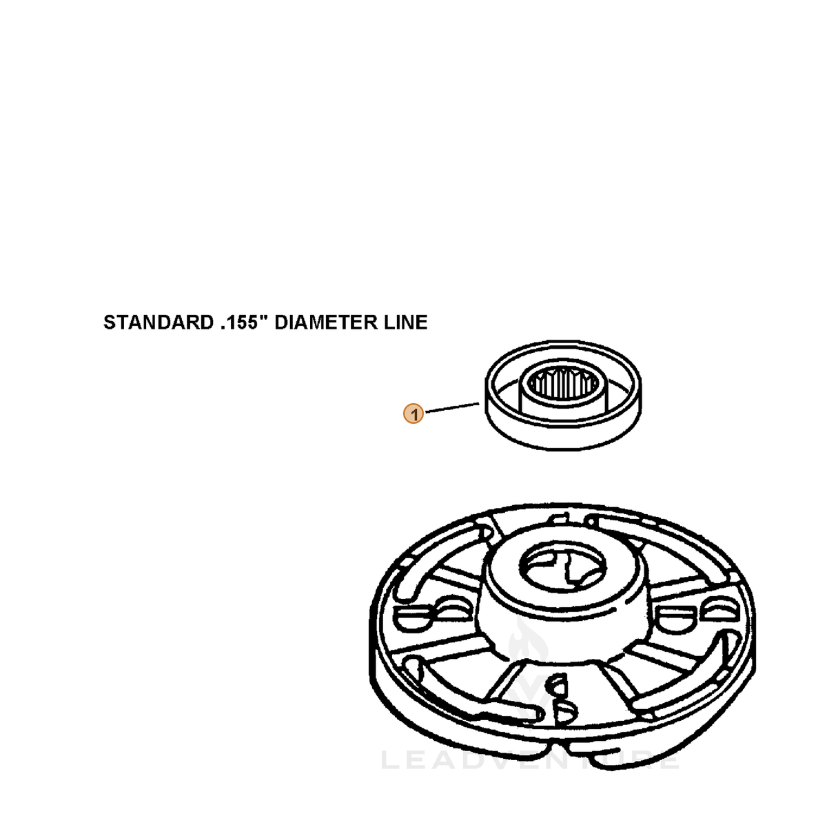 ECHO part C535000350 — IPL diagram snippet (6x zoom, amber highlight)