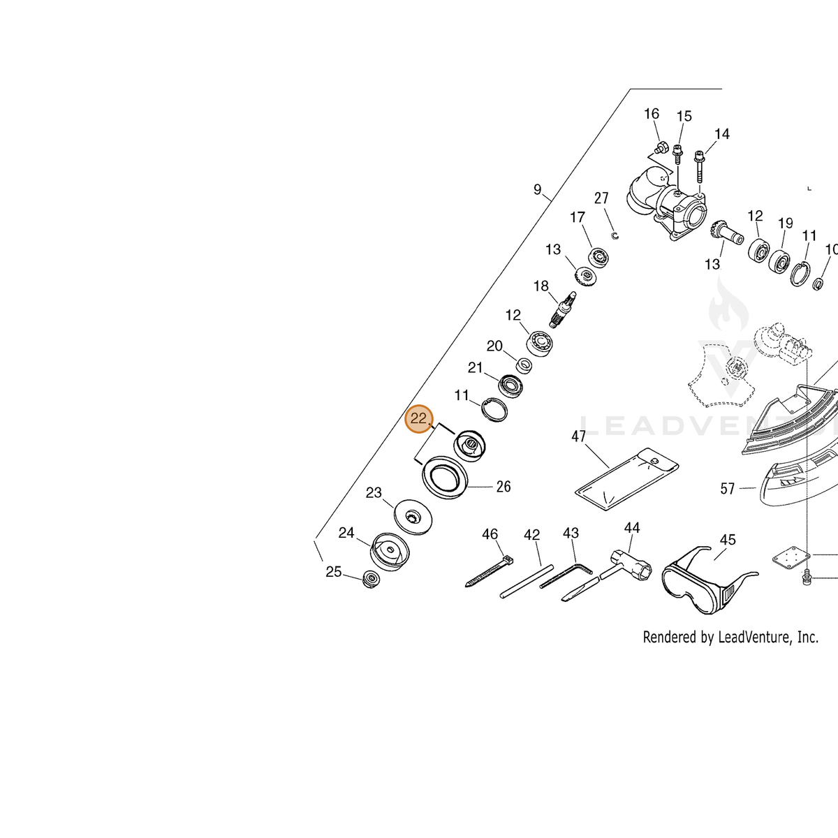 ECHO part C535000441 — IPL diagram snippet (6x zoom, amber highlight)