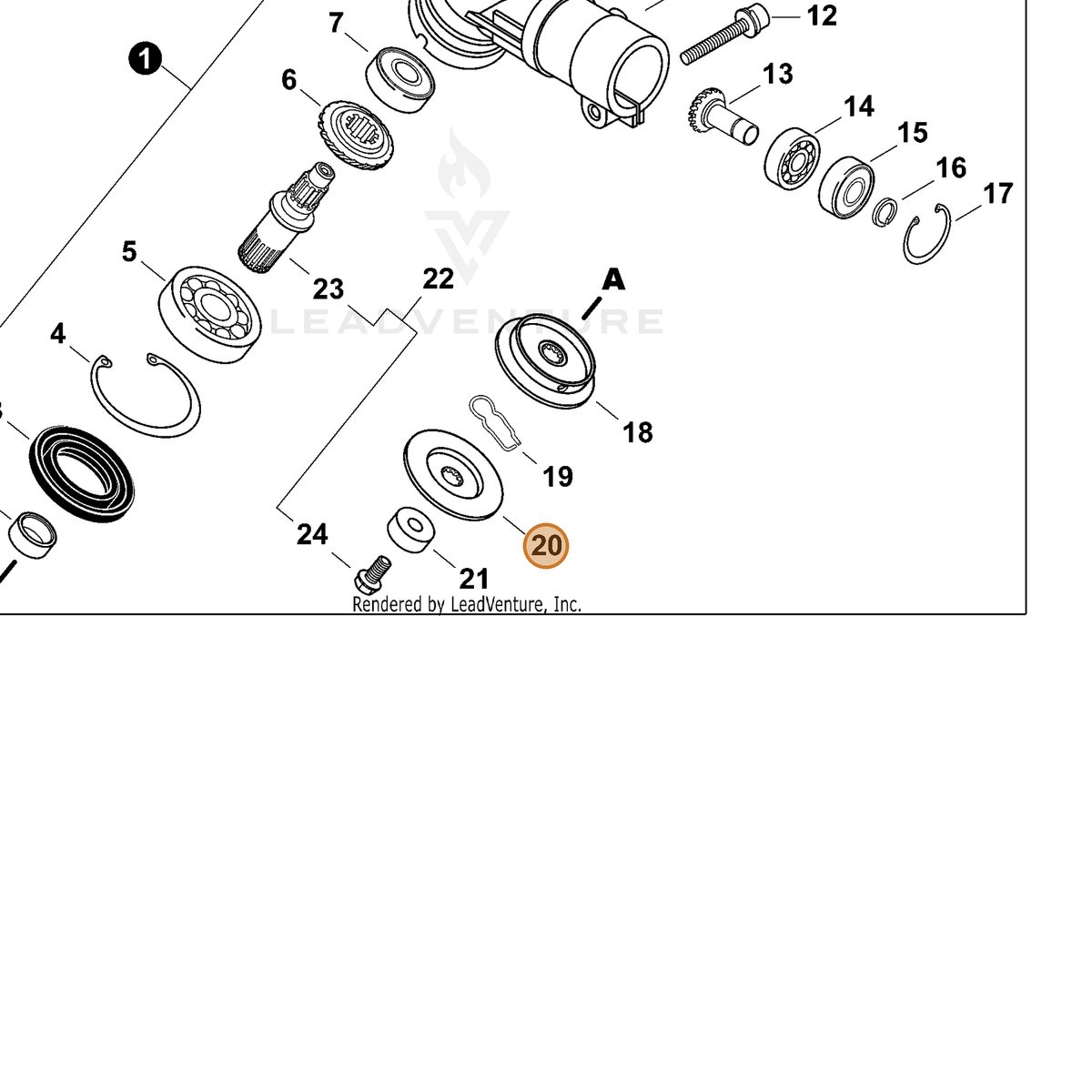 ECHO part C535000781 — IPL diagram snippet (6x zoom, amber highlight)