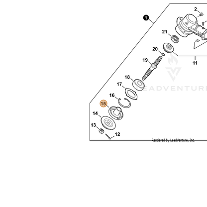 ECHO part C535001160 — IPL diagram snippet (6x zoom, amber highlight)