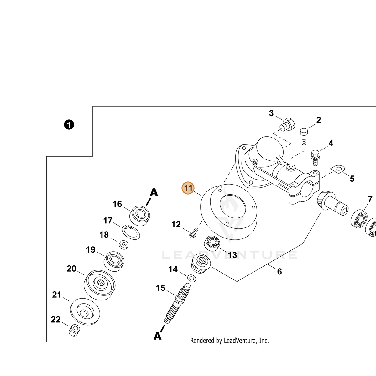 ECHO part C536000030 — IPL diagram snippet (6x zoom, amber highlight)