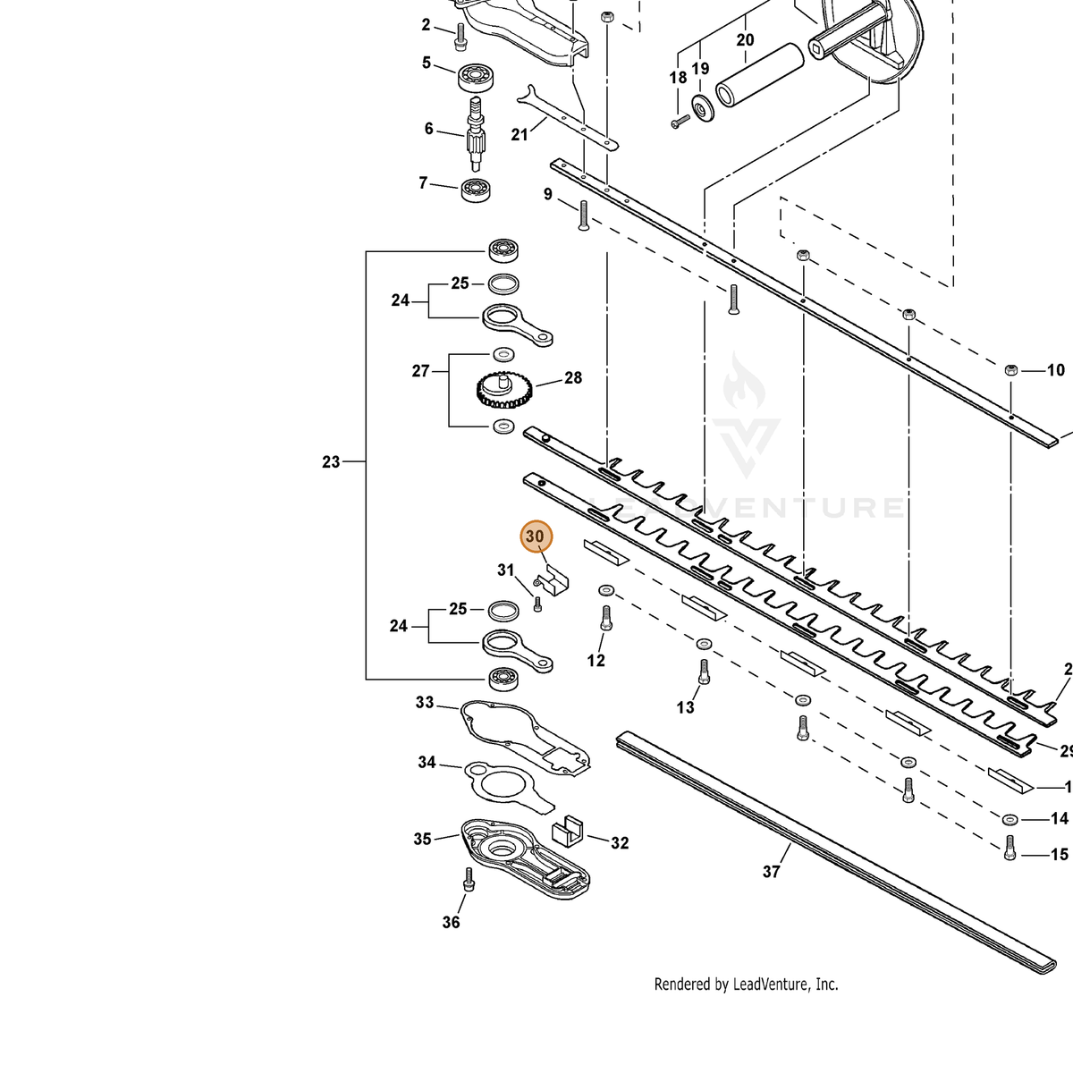 ECHO part C538000090 — IPL diagram snippet (6x zoom, amber highlight)