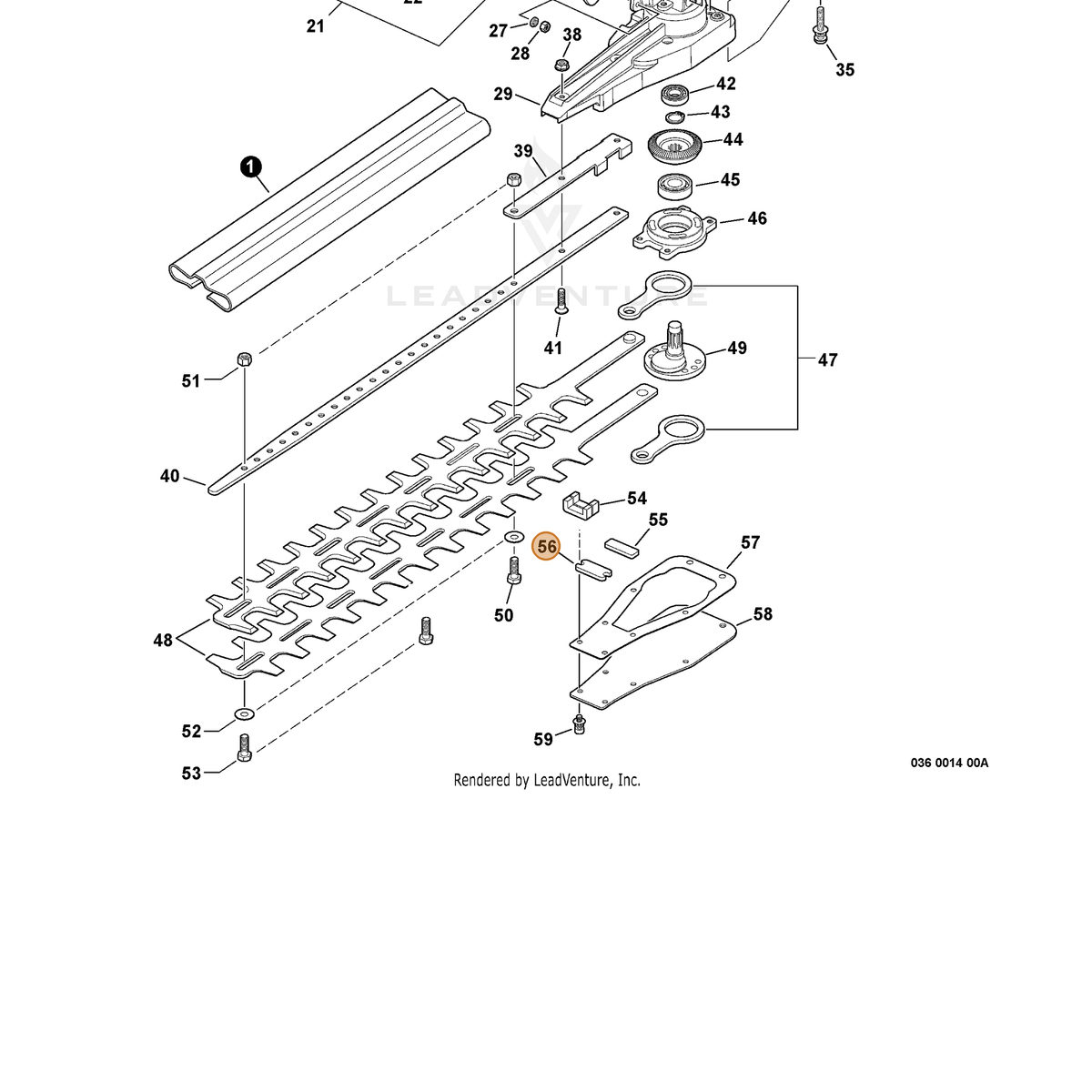 ECHO part C538000111 — IPL diagram snippet (6x zoom, amber highlight)