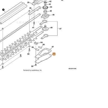 ECHO part C539000010 — IPL diagram snippet (6x zoom, amber highlight)