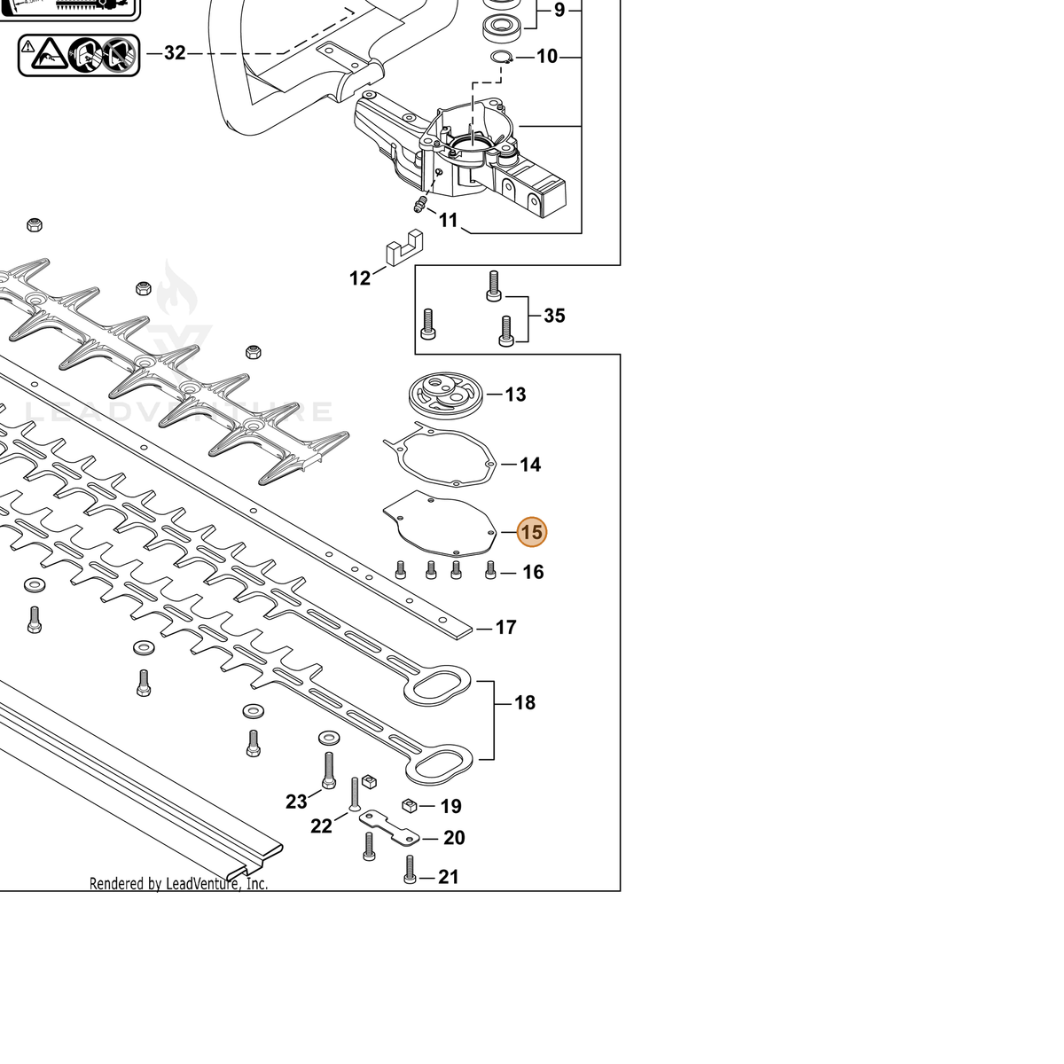 ECHO part C539000190 — IPL diagram snippet (6x zoom, amber highlight)