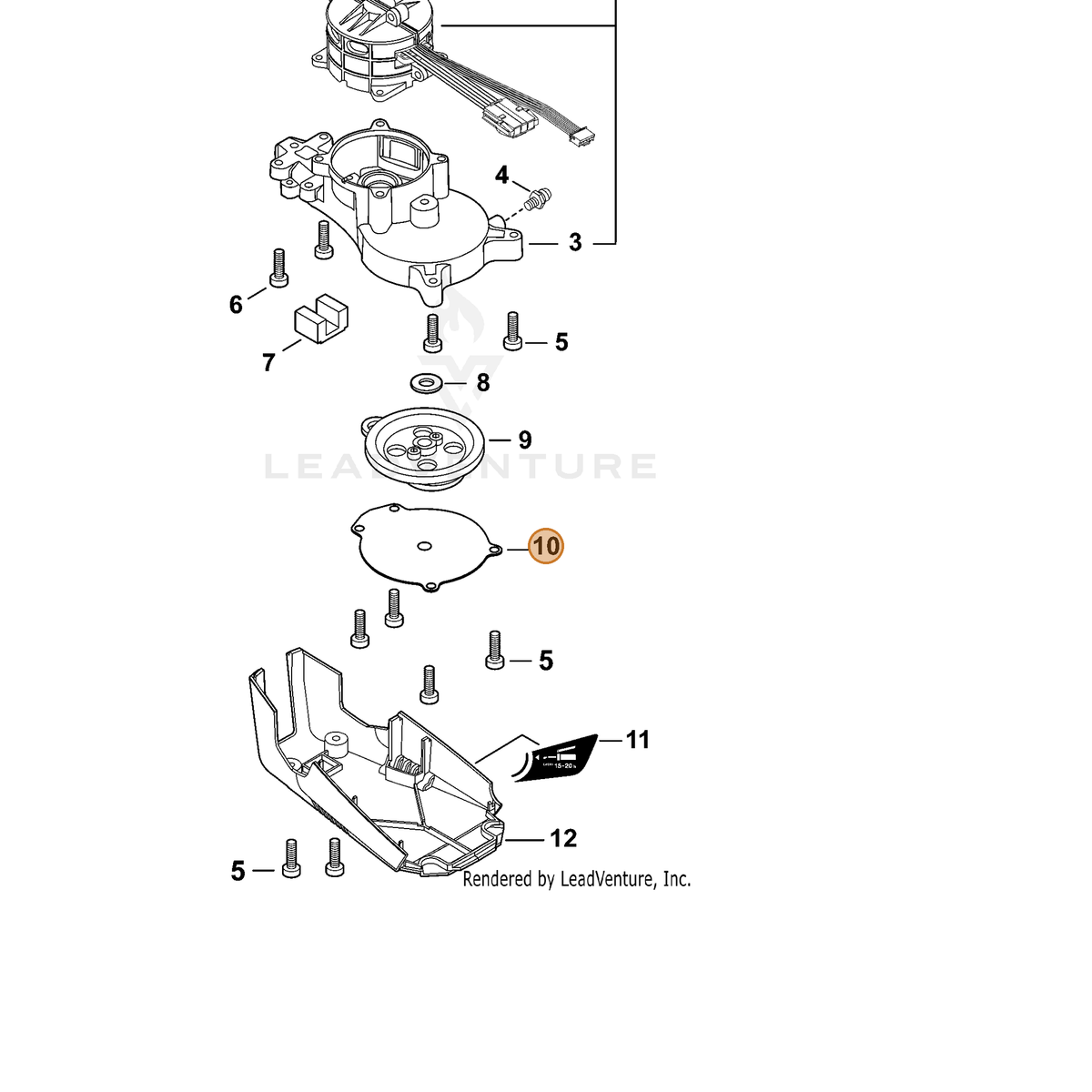 ECHO part C542000060 — IPL diagram snippet (6x zoom, amber highlight)