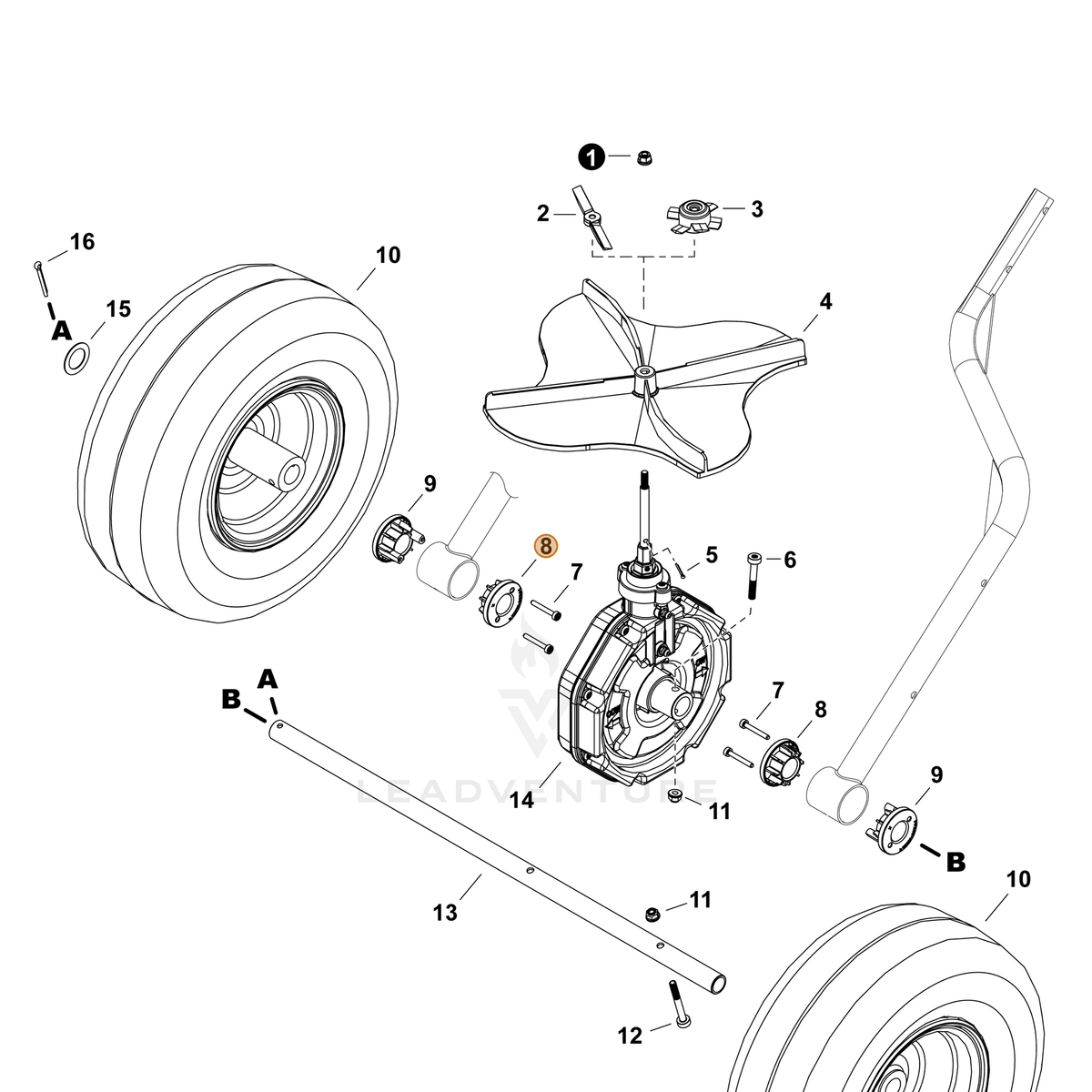 ECHO part C546000170 — IPL diagram snippet (6x zoom, amber highlight)