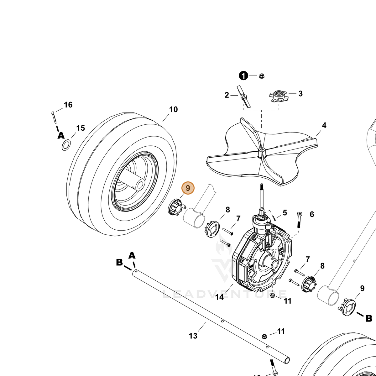 ECHO part C546000180 — IPL diagram snippet (6x zoom, amber highlight)