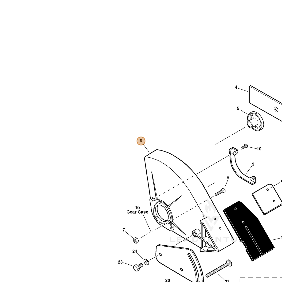 ECHO part C550000123 — IPL diagram snippet (6x zoom, amber highlight)