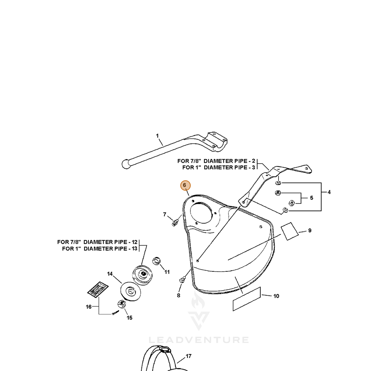 ECHO part C550000200 — IPL diagram snippet (6x zoom, amber highlight)