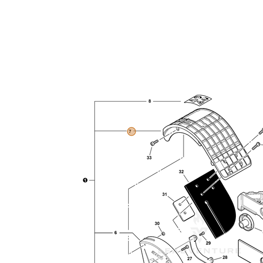 Echo part C550000282 — IPL diagram snippet (6x zoom, amber highlight)
