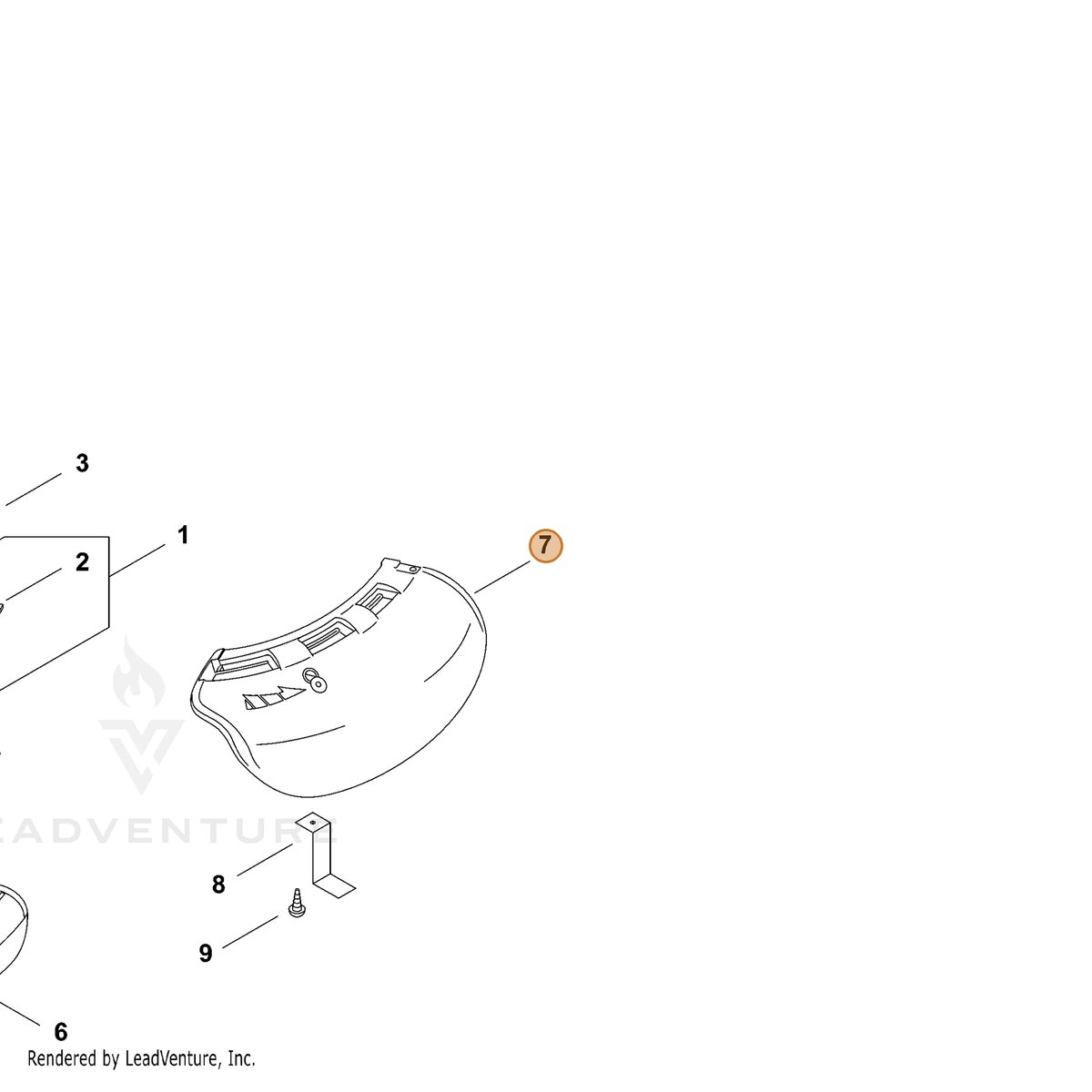 ECHO part C550000312 — IPL diagram snippet (6x zoom, amber highlight)
