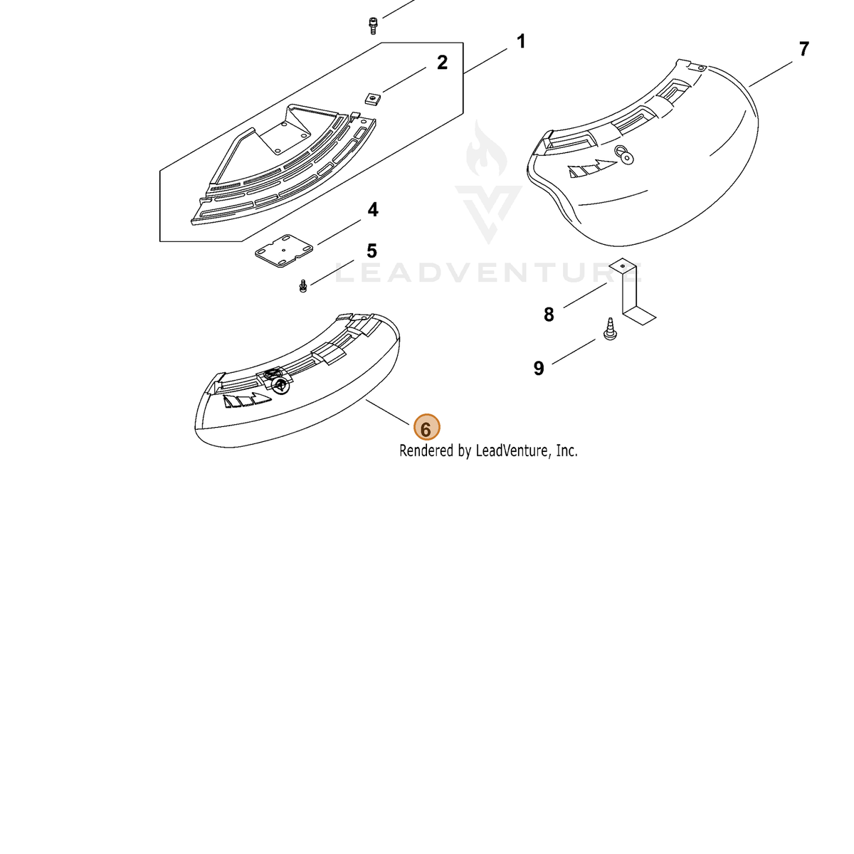 ECHO part C550000322 — IPL diagram snippet (6x zoom, amber highlight)