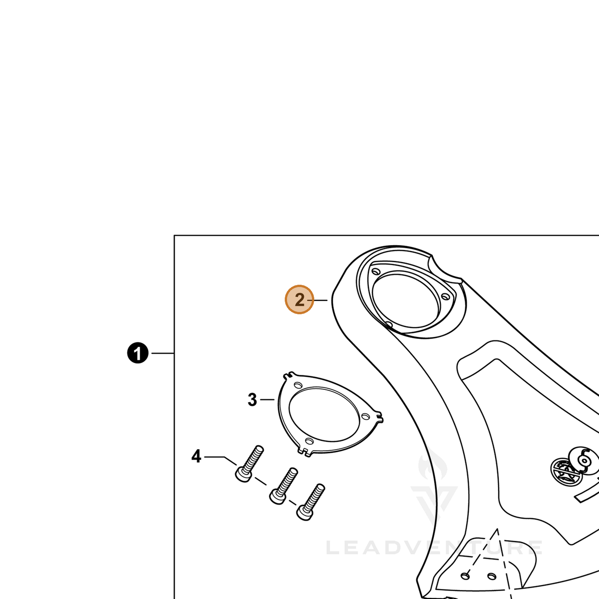 ECHO part C550000485 — IPL diagram snippet (6x zoom, amber highlight)