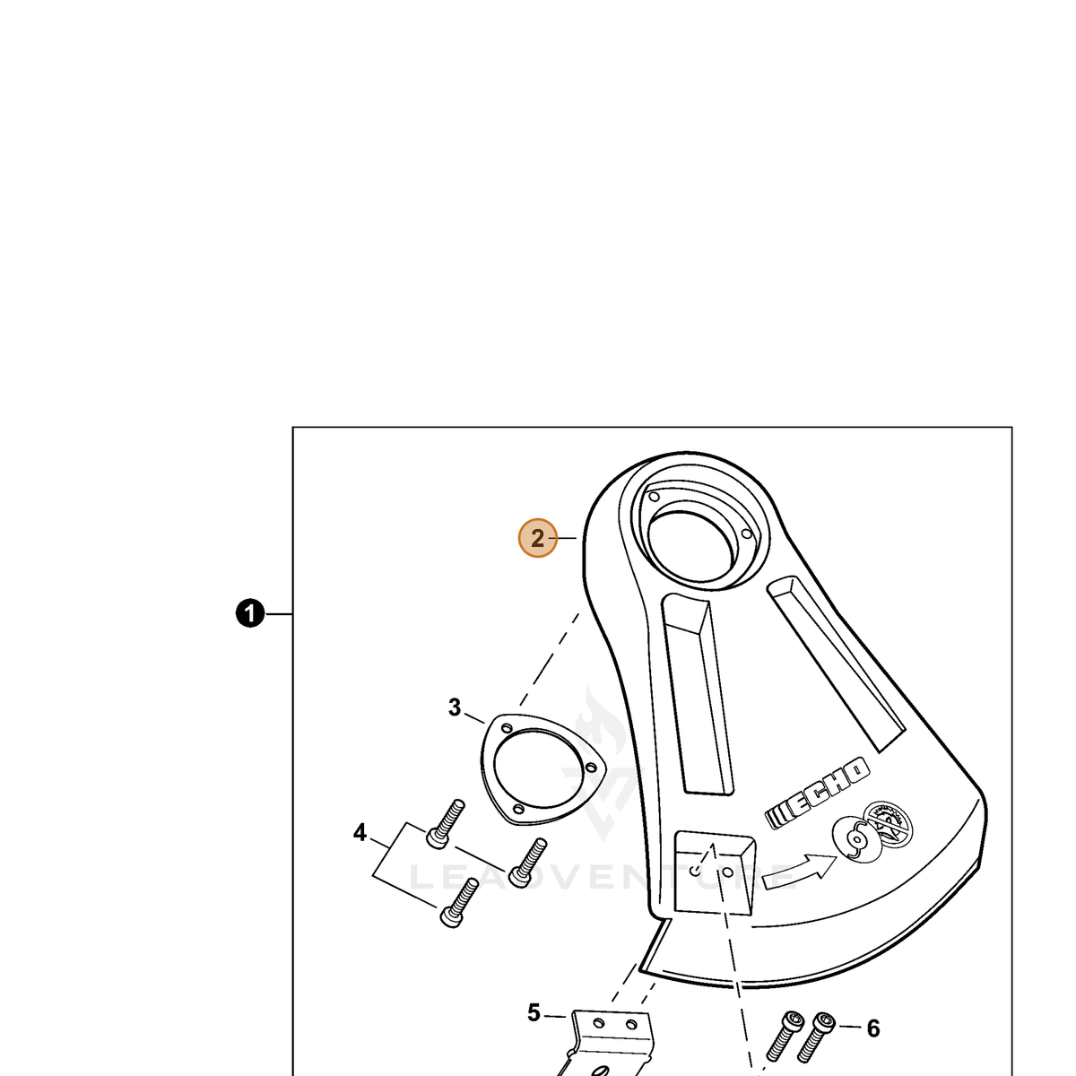 ECHO part C550000660 — IPL diagram snippet (6x zoom, amber highlight)