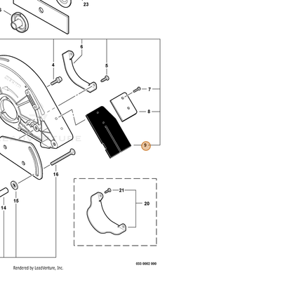ECHO part C550000730 — IPL diagram snippet (6x zoom, amber highlight)