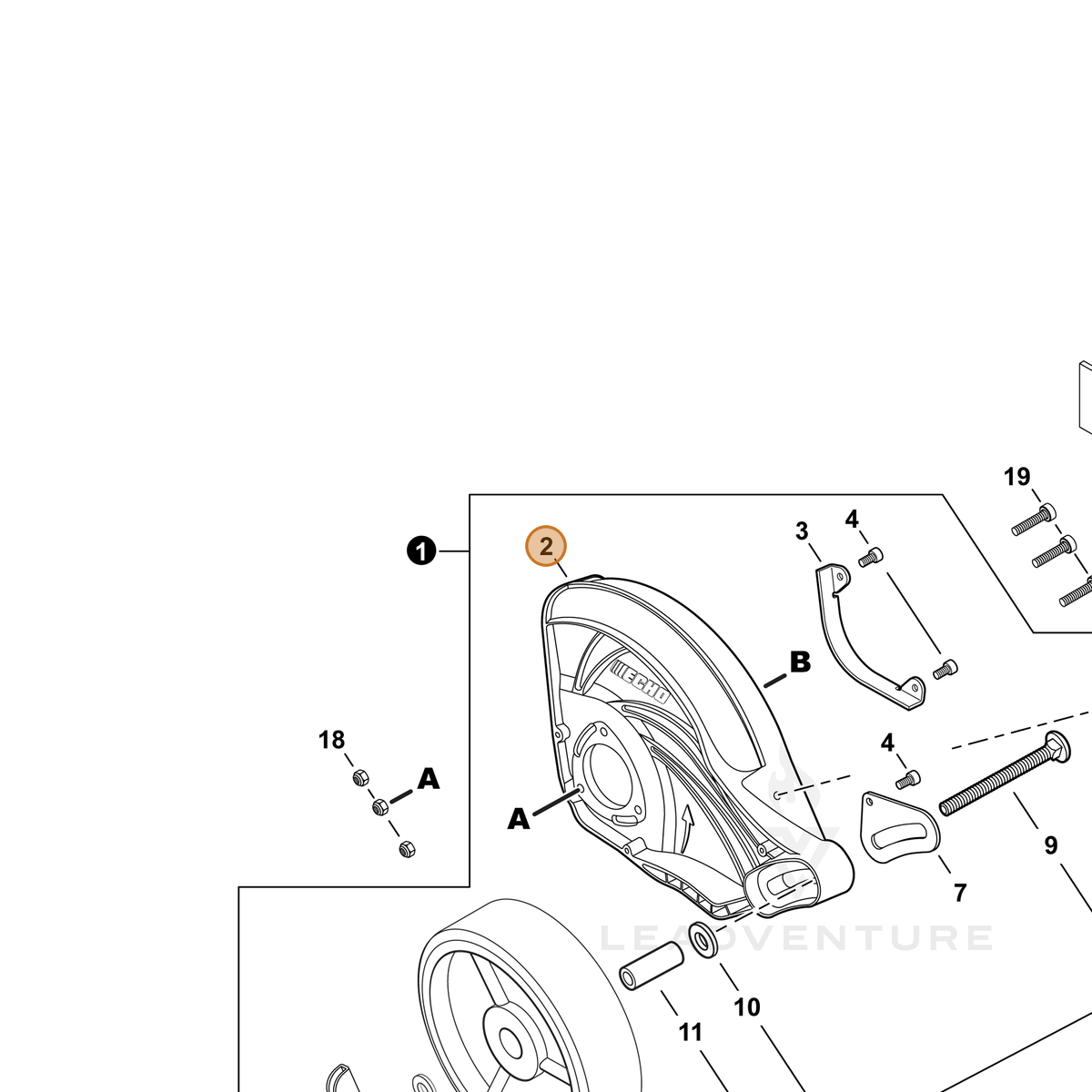 ECHO part C550000920 — IPL diagram snippet (6x zoom, amber highlight)