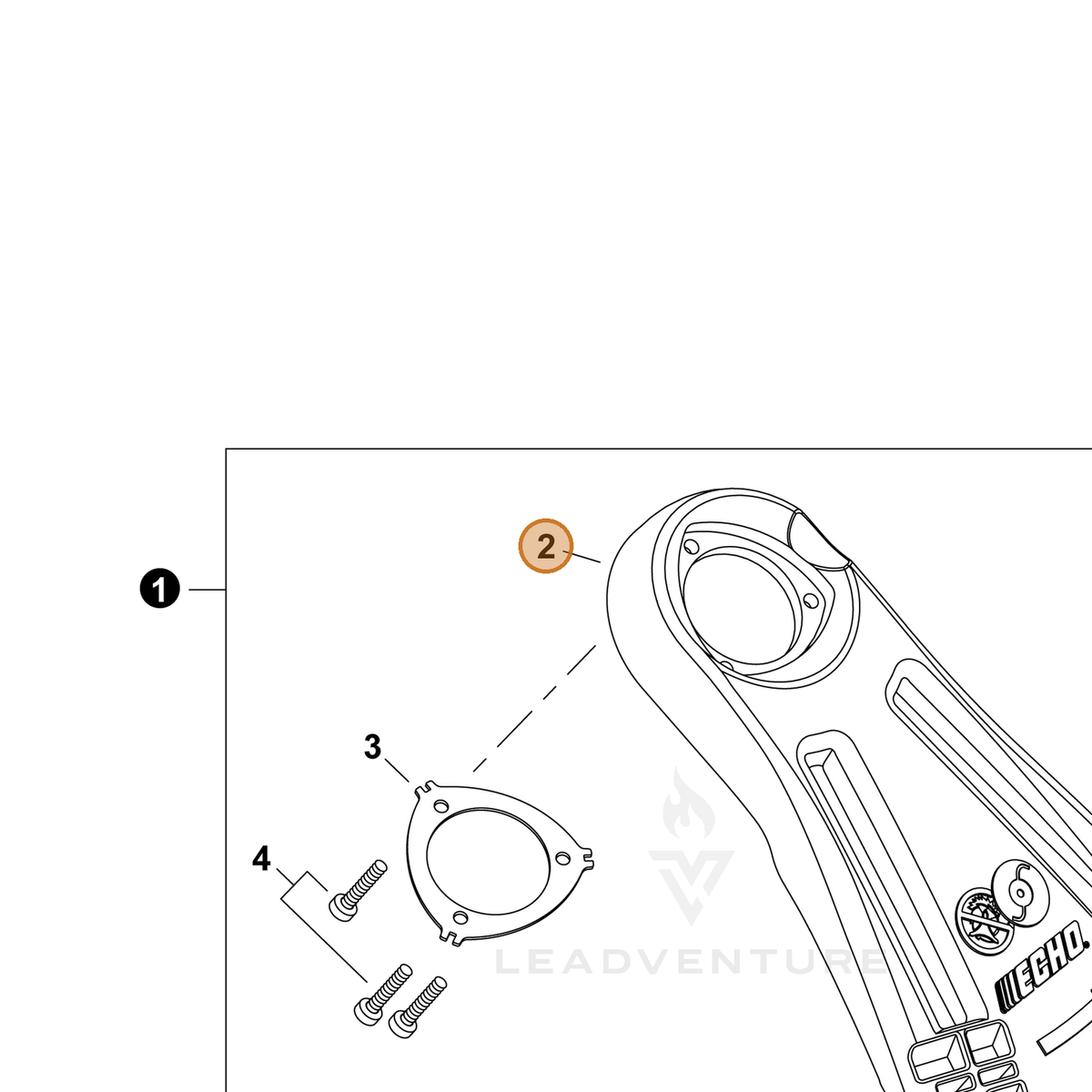 Echo part C550000940 — IPL diagram snippet (6x zoom, amber highlight)