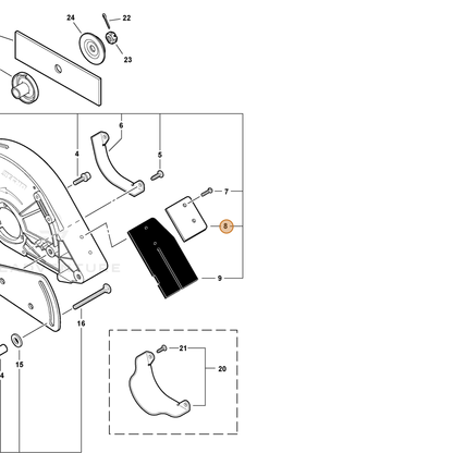 ECHO part C552000101 — IPL diagram snippet (6x zoom, amber highlight)