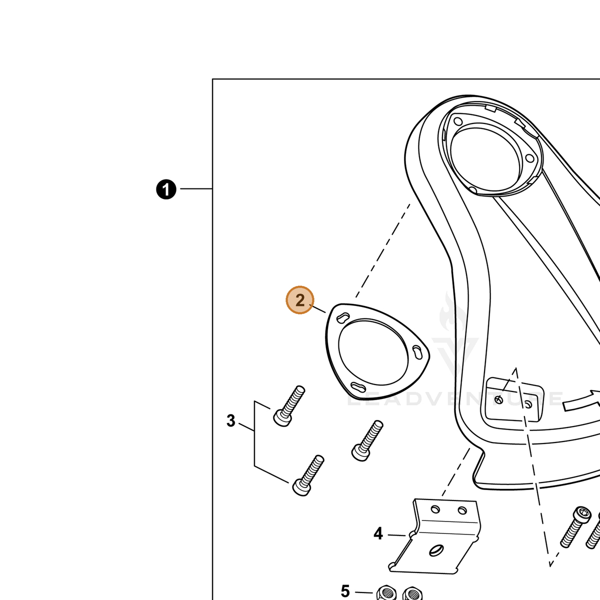 ECHO part C552000220 — IPL diagram snippet (6x zoom, amber highlight)