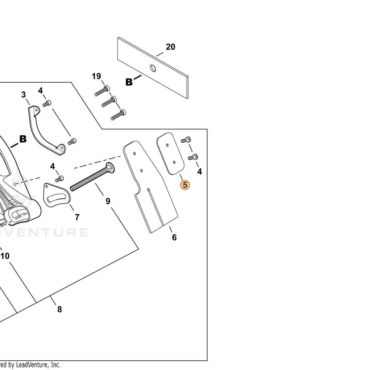ECHO part C552000260 — IPL diagram snippet (6x zoom, amber highlight)
