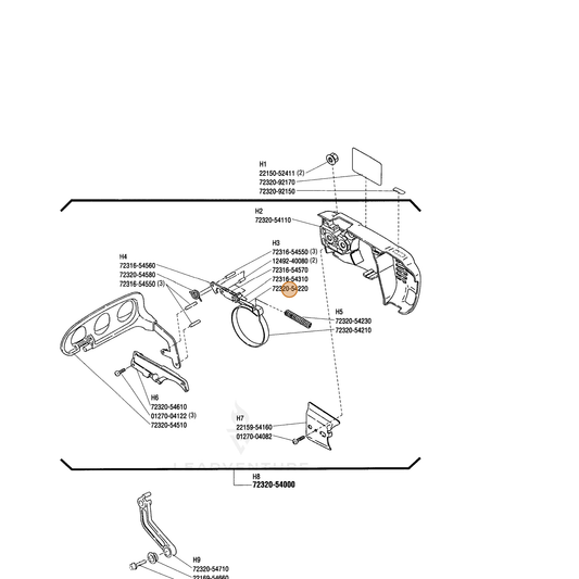 Echo part C562000030 — IPL diagram snippet (6x zoom, amber highlight)