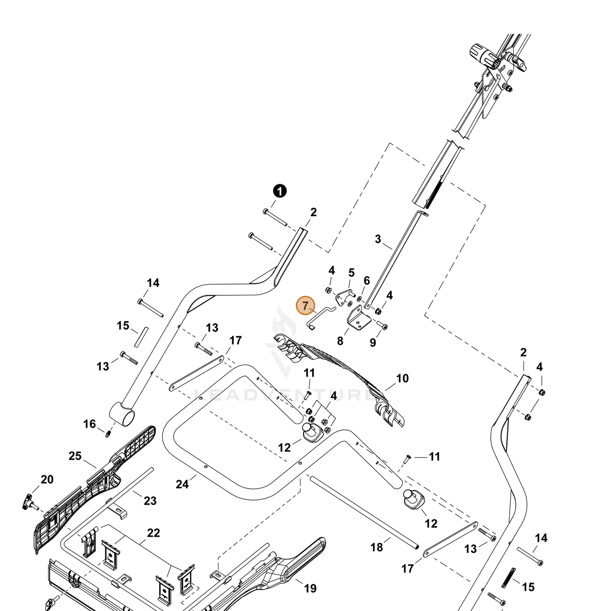 ECHO part C567000430 — IPL diagram snippet (6x zoom, amber highlight)