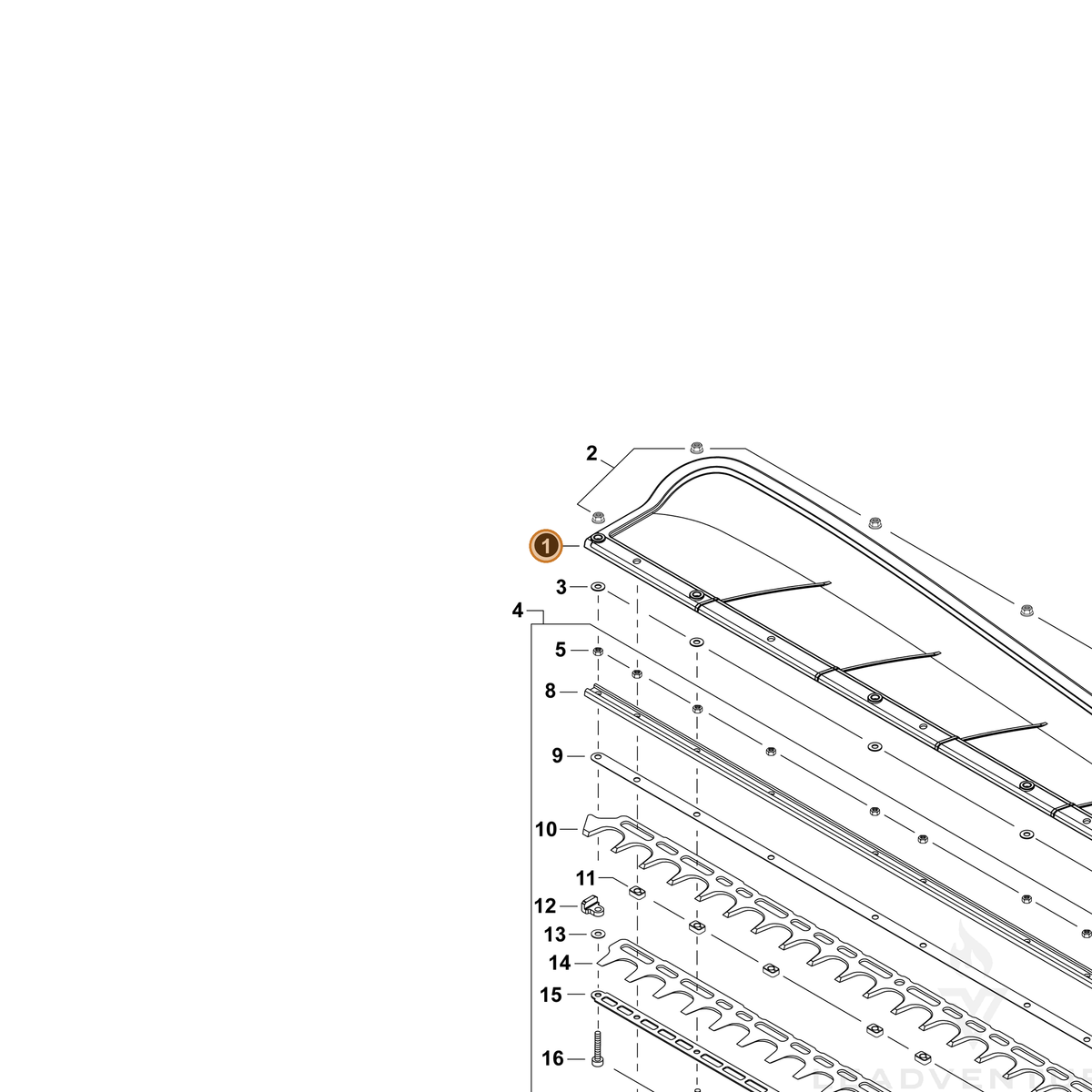 ECHO part C571000170 — IPL diagram snippet (6x zoom, amber highlight)