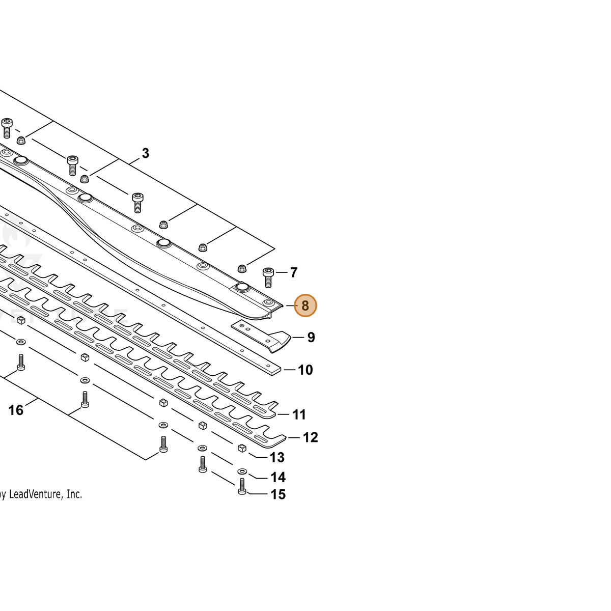 ECHO part C571000180 — IPL diagram snippet (6x zoom, amber highlight)
