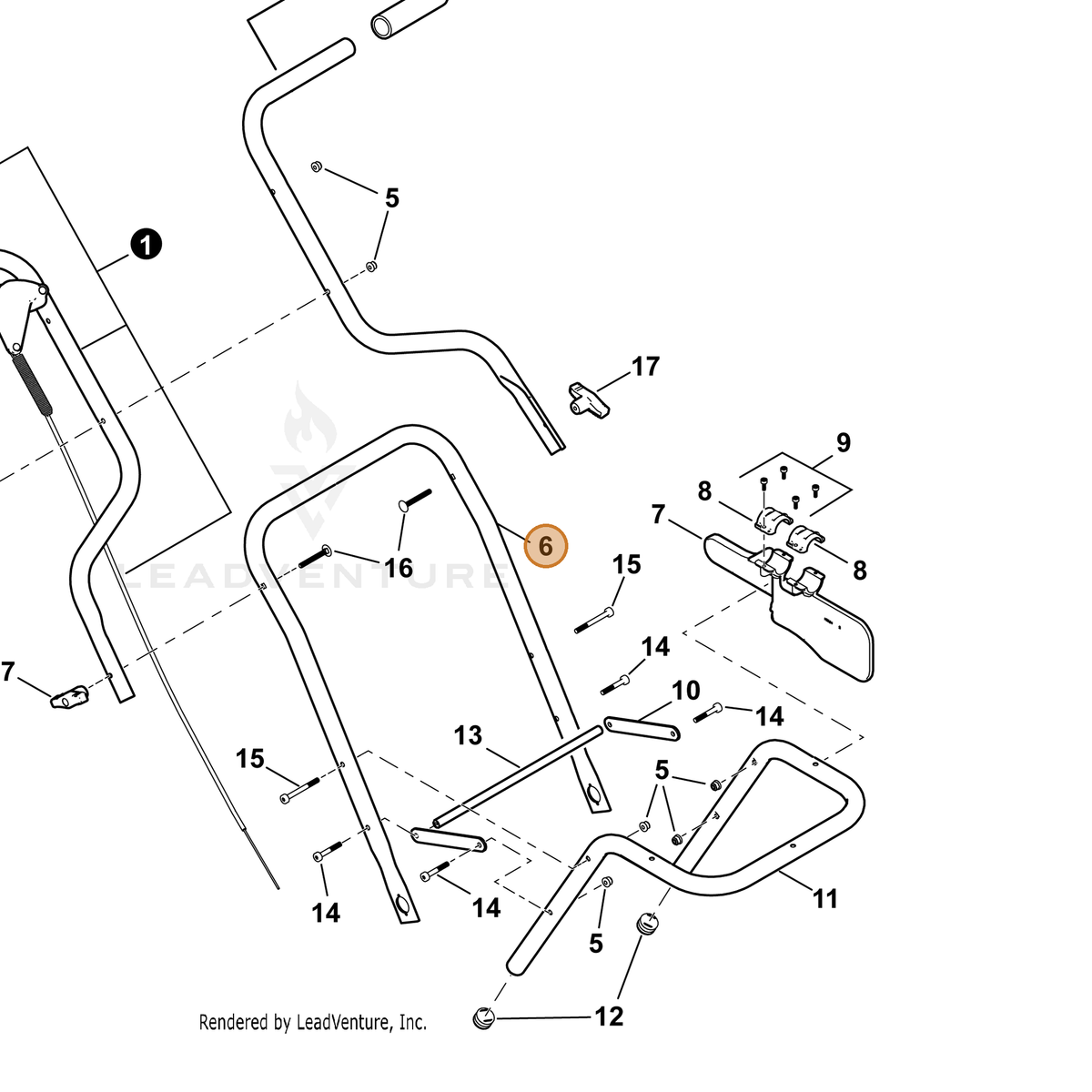 ECHO part C600001830 — IPL diagram snippet (6x zoom, amber highlight)