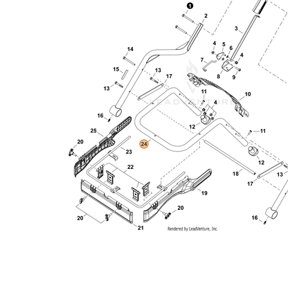ECHO part C600001990 — IPL diagram snippet (6x zoom, amber highlight)