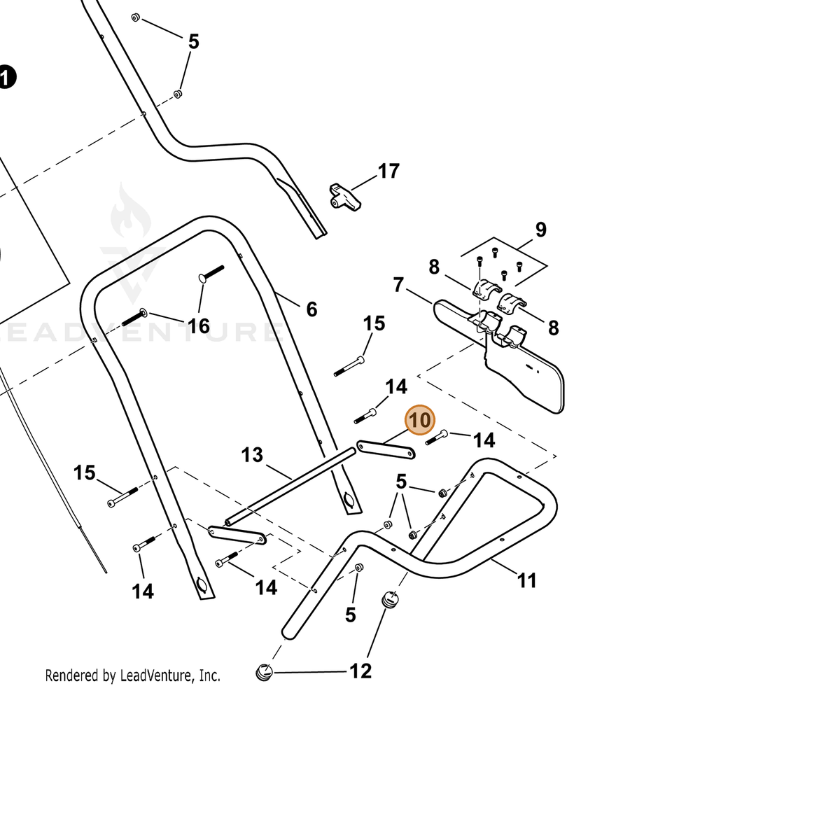 ECHO part C602000040 — IPL diagram snippet (6x zoom, amber highlight)