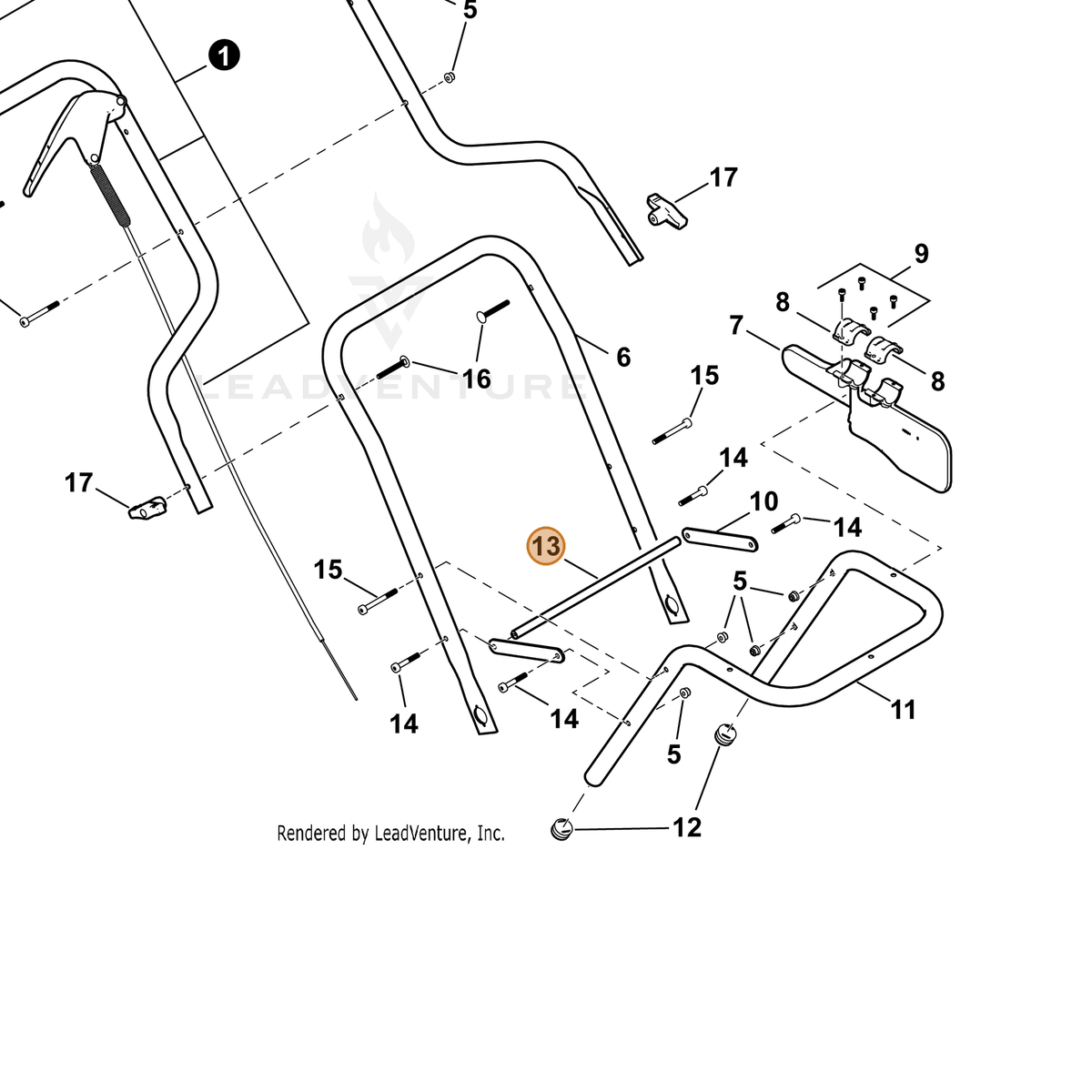 ECHO part C602000050 — IPL diagram snippet (6x zoom, amber highlight)