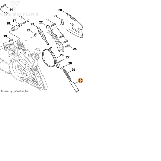 ECHO part C603000220 — IPL diagram snippet (6x zoom, amber highlight)