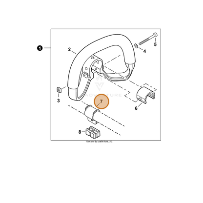 Echo part C610000100 — IPL diagram snippet (6x zoom, amber highlight)