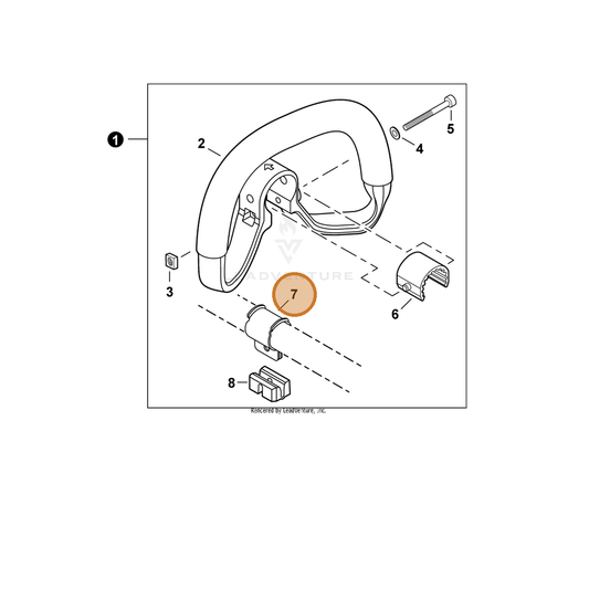 Echo part C610000100 — IPL diagram snippet (6x zoom, amber highlight)
