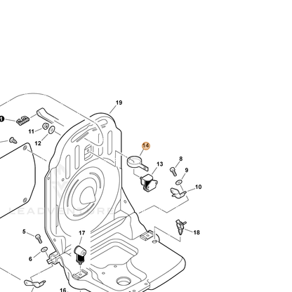 ECHO part C617000150 — IPL diagram snippet (6x zoom, amber highlight)