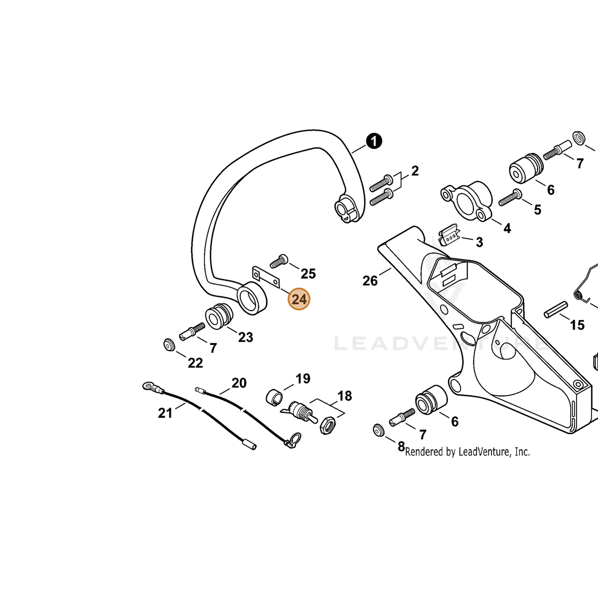 ECHO part C617000200 — IPL diagram snippet (6x zoom, amber highlight)