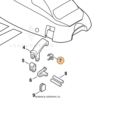 ECHO part C617000500 — IPL diagram snippet (6x zoom, amber highlight)